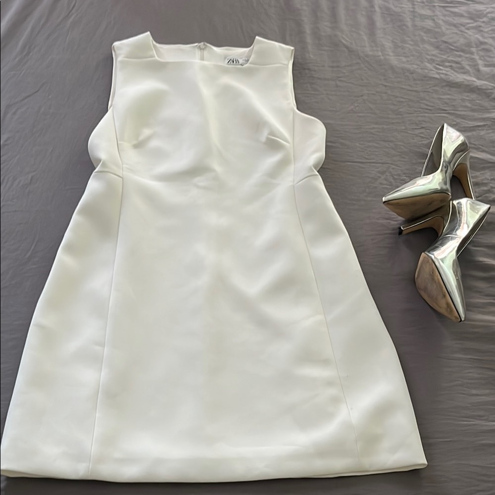 Zara White Sheath Mini Dress for Weddings